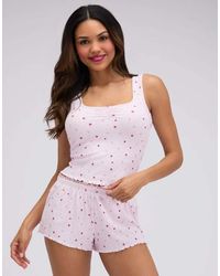 Boux Avenue - Floral Ribbed Short Pyjama Set With Ruching Detail - Lyst