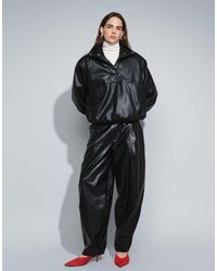 ASOS - Tailored Faux Leather Tapered Pants - Lyst