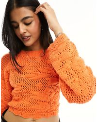 ONLY - Crochet Open Back Crop Top - Lyst