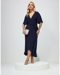 Yours Clothing - Ruffle Hem Wrap Dress - Lyst