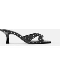 Pull&Bear - Sandalen Met Hak En Polkadotprint - Lyst