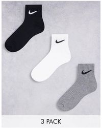 Nike - Everyday Lightweight 3 Pack Ankle Socks - Lyst