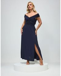 Yours Clothing - Gathered Front Maxi Dress - Lyst
