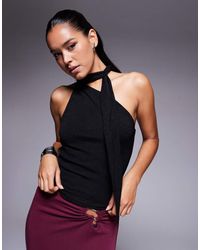 Princess Polly - Mathias Fine Knit Scarf Tie Neck Detail Top - Lyst