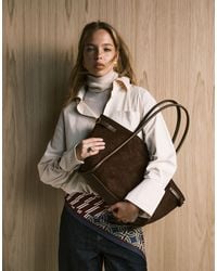 ASOS - Faux Suede Belted Tote Bag - Lyst