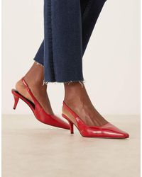 ASOS - Shake Chisel Toe Slingback Mid Heel Shoes - Lyst
