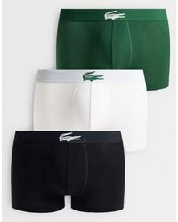 Lacoste - 3 Pack Croc Waistband Stretch Cotton Trunks - Lyst