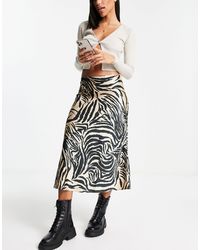 Asymmetric denim mini skirt Monki Donna Abbigliamento Gonne Minigonne 