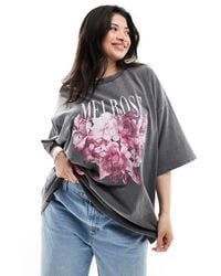 ASOS - Asos Design Curve Oversized T-shirt With Melrose Graphic - Lyst
