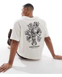 Jack & Jones - Oversized Cropped T-shirt With Floral Back Print - Lyst