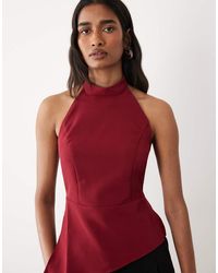 Miss Selfridge - Elegante Haltertop Met Open Achterkant - Lyst