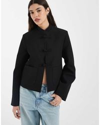ASOS - Boxy Throw On Mandarin Collar Blazer - Lyst
