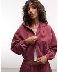 Nike - Studio Fleece Mid-weight Oversized Cropped Zip Through Hoodie - Lyst