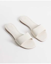Mango - Faux Leather Flat Slides - Lyst