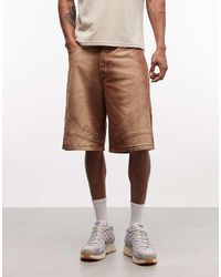 Liquor N Poker - Denim Jort Met Naaddetail - Lyst