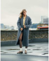 TOPSHOP - Premium Wool Blend Brushed Formal Coat - Lyst