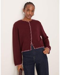 Miss Selfridge - Asos Design Blanket Stitch Cardigan - Lyst