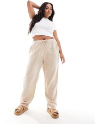 ONLY - – weit geschnittene hose aus grob gewebter baumwolle - Lyst