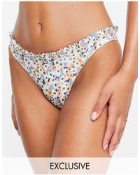 ONLY - Exclusive Co-ord Bikini Bottoms With Frill Detail - Lyst