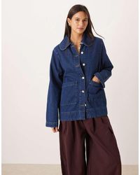 ASOS - Denim Chuck On Shacket With Retro Detailing - Lyst