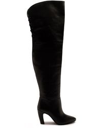OFF THE HOOK - Carmen Over-The-Knee Boots With Block Heel And Back Lace Detail - Lyst