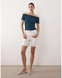 Mango - Teen Shirred Off Shoulder Top - Lyst