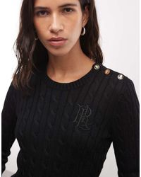 Ralph Lauren - Button Detail Cable Knit Jumper - Lyst