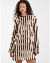 ONLY - – gehäkeltes minikleid mit farblich abgestimmten streifen - Lyst