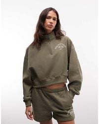 Nike - Sudadera De Forro Polar Oversize Estilo Universitario Con Cuarto De Cremallera En-Verde - Lyst