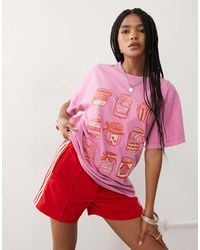 Reclaimed (vintage) - T-shirt oversize en coton à imprimé pots - Lyst
