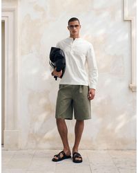 ASOS - Regular Fit Overhead Shirt With Henley Collar - Lyst