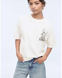 Stradivarius - T-Shirt Bianca A Maniche Corte Con Stampa Di Dumbo - Lyst