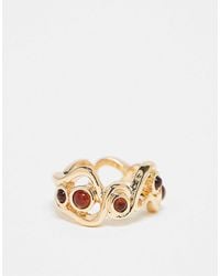 ASOS - – er ring mit wellendesign und eingefassten schmucksteinen - Lyst