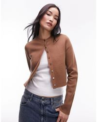 TOPSHOP - Knitted Compact Micro Cardi - Lyst
