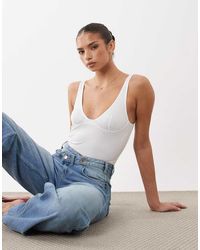 ASOS - Plunge Rib Bodysuit - Lyst