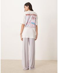 ASOS - Asos Design Tall Oversized Tee And Wide Leg Jersey Trouser Pyjama Set - Lyst