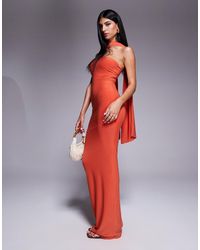 Fashionkilla - Double Sculpted Slinky Scarf Detail Maxi Dress - Lyst