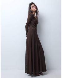 ASOS - Long Sleeve Scoop Bardot Maxi Dress With Drop Waist - Lyst