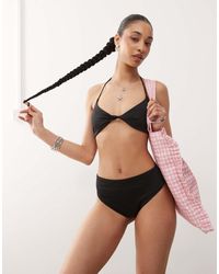 Weekday - Slip Bikini A Vita Alta Neri - Lyst