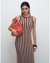 New Look - Knitted Stripe Maxi Dress - Lyst