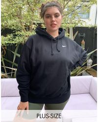 Nike Черное Oversized-худи С Логотипом-галочкой Plus-черный
