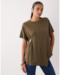 ASOS - Oversized Drapey T-shirt With Hardware Detail - Lyst