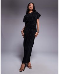 ASOS - Twist Front Plisse Sleeveless Maxi Dress - Lyst