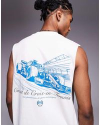 River Island - Racing Back Print Tank Top - Lyst