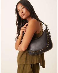 Mango - Gold Stud Detail Shoulder Bag - Lyst