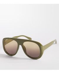 Kaiia - Exclusive Chunky Tan Lens Aviator Sunglasses - Lyst