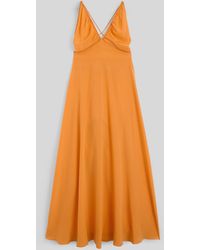 Aspesi - Langes Kleid Aus Seiden-CrãPe De Chine - Lyst
