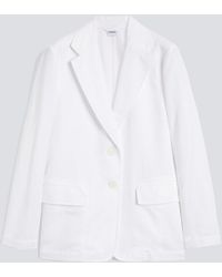 Aspesi - Dekonstruierte Einreihige Jacke Aus Textilgefarbtem Baumwoll- Und Leinengabardin - Lyst