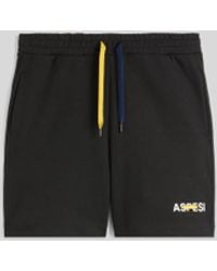 Aspesi - Bermuda-Shorts Aus Stuckgefarbter, Gebursteter Baumwolle - Lyst