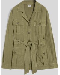 Aspesi - Saharajacke Aus Baumwolle, Leinen Und Lyocell - Lyst